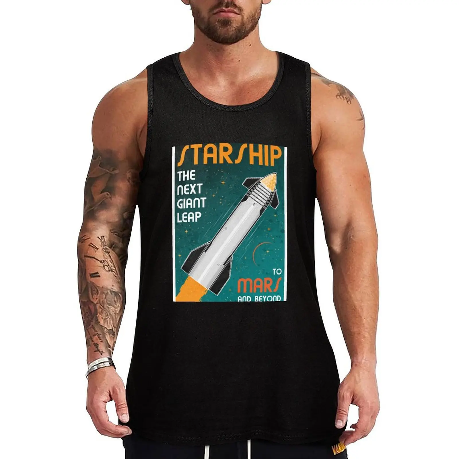 Starship. The Next Giant Leap (Retro) Tank Top Pattern Graphic Tank Top Geometric Print Sleeveless