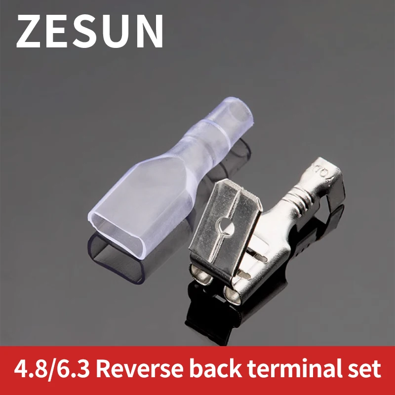 100/200 pieces of 4.8/6.3 reverse back plug-in spring terminals, 250 shoulder back female terminals with protective sheath set