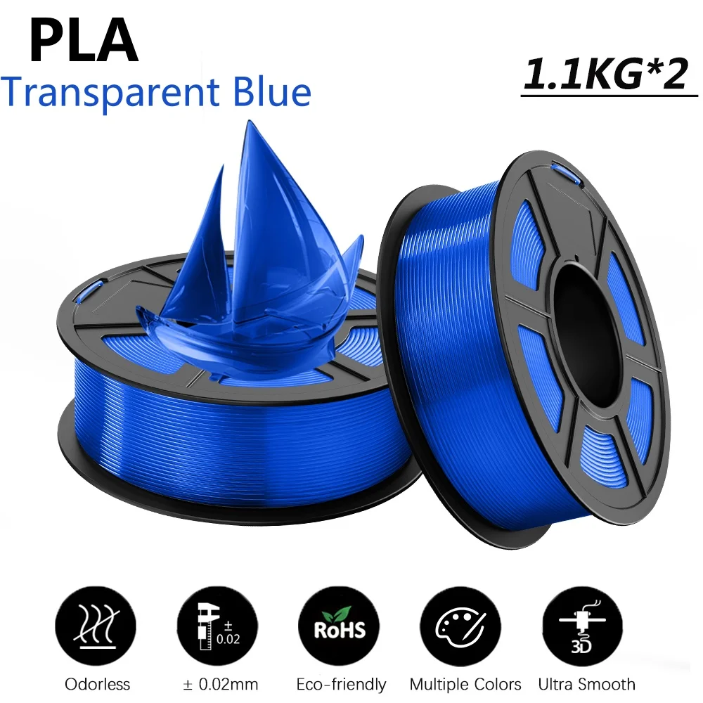 JAYO PLA/PLA PLUS przezroczyste włókno 1.75mm 1.1kg/rolka 100% nietoksyczne przezroczyste materiały do drukarek 3D i długopis 3D