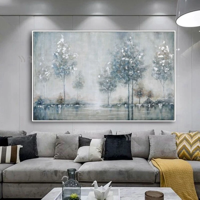 

Abstract Wall Art Interior Decoration Oil Painting Handmade Fortune Tree Landscape Poster Unframed Acrylic Mural for Living Room