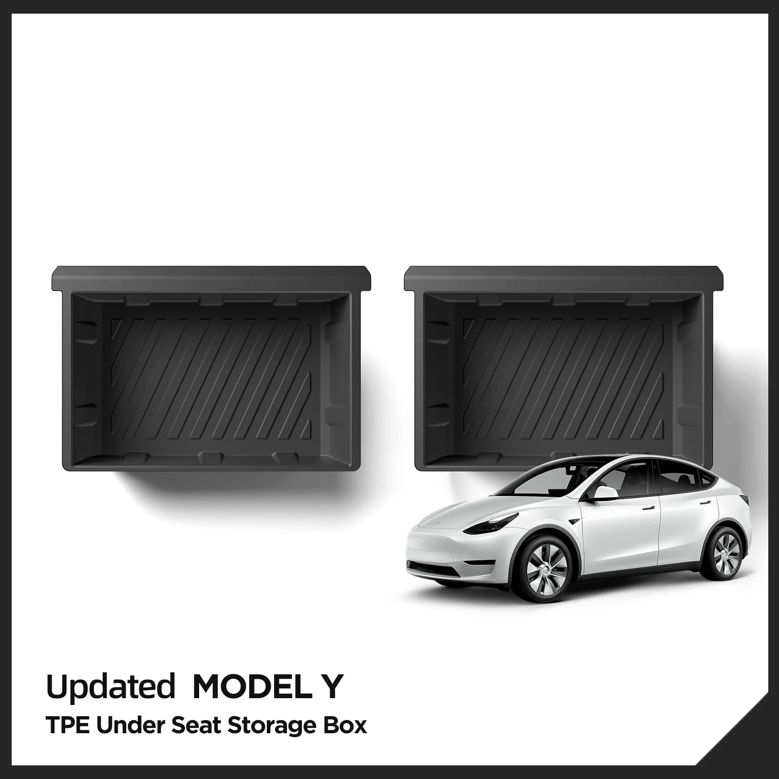 

SMABEE for Tesla Model Y 2023 2024 Under Seat Storage Box High Capacity Organizer Case Drawer Tray Car Accessories