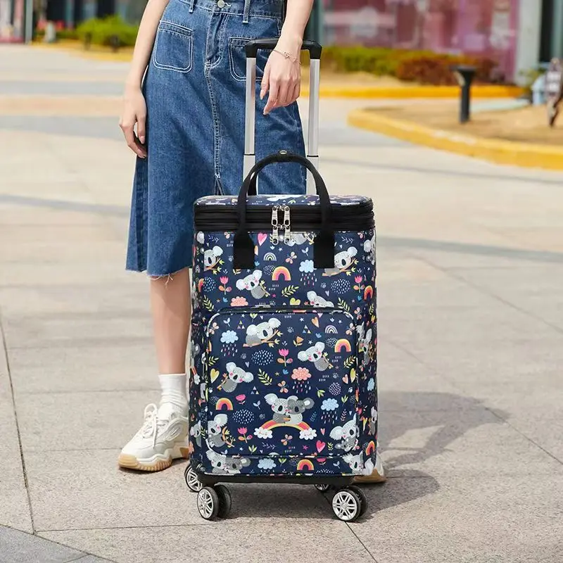 double-layer-large-capacity-shopping-cart-portable-outdoor-travel-vegetable-buying-warming-small-trolley-foldable-stainless-s