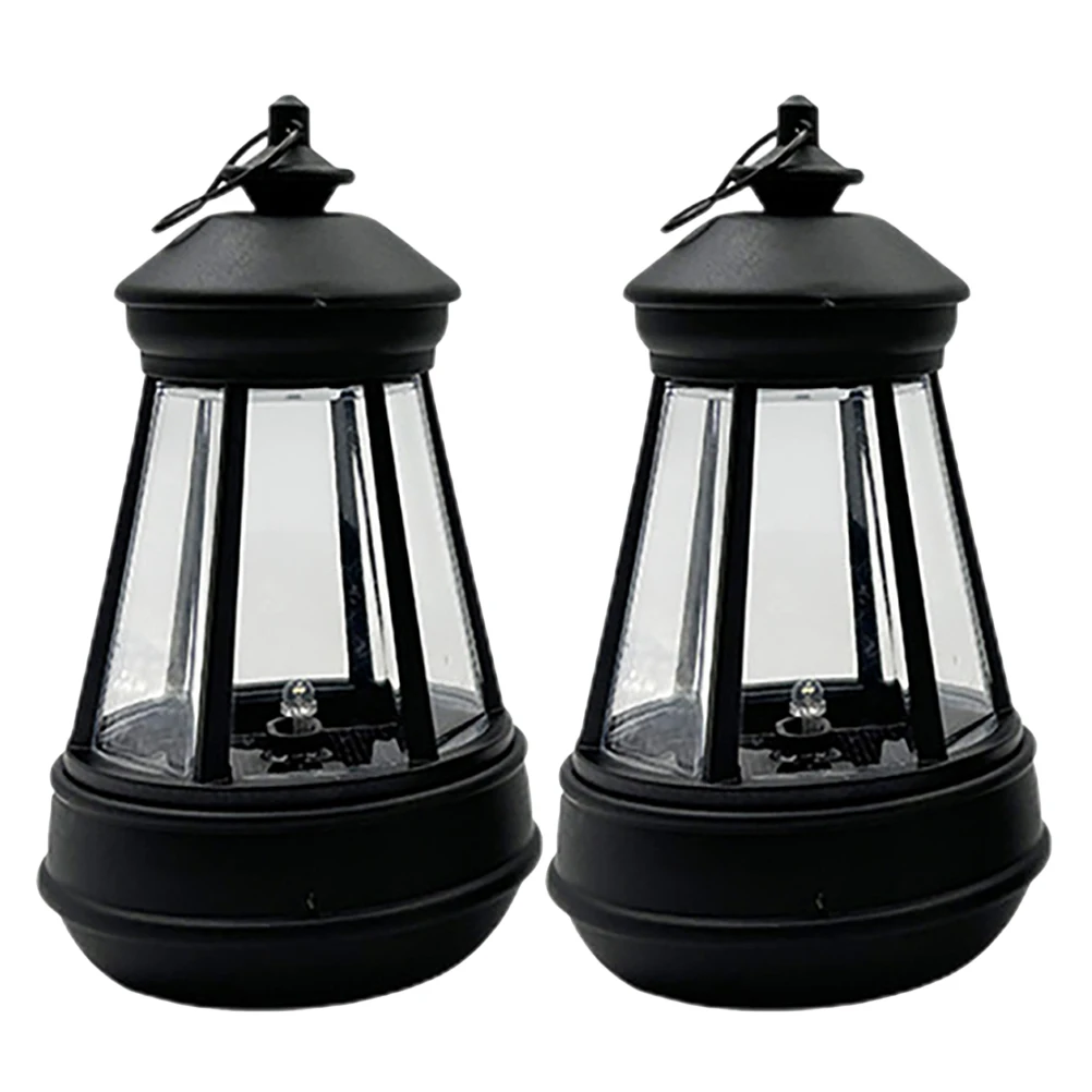 

2pcs Solar Powered Lantern Outdoor Waterproof Black Animal Design Solar Light For Garden Yard Porch Camping Hanging Decor