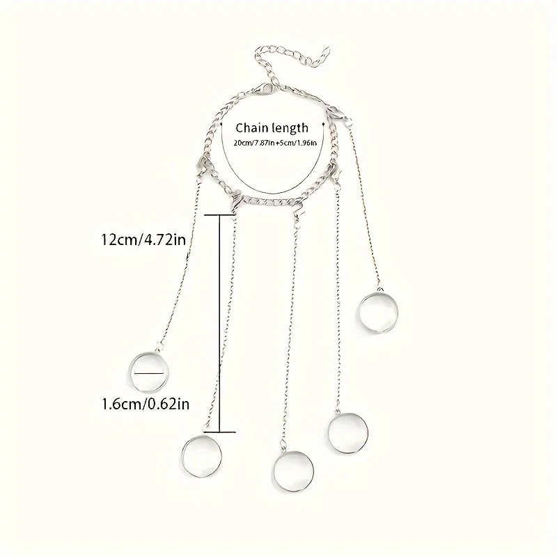 سوار البنصر الأنيق للرجال والنساء، حلقة مفتوحة قابلة للتعديل مع سلسلة توصيل مجوهرات عصرية على طراز الهيب هوب على طراز الشارع #5