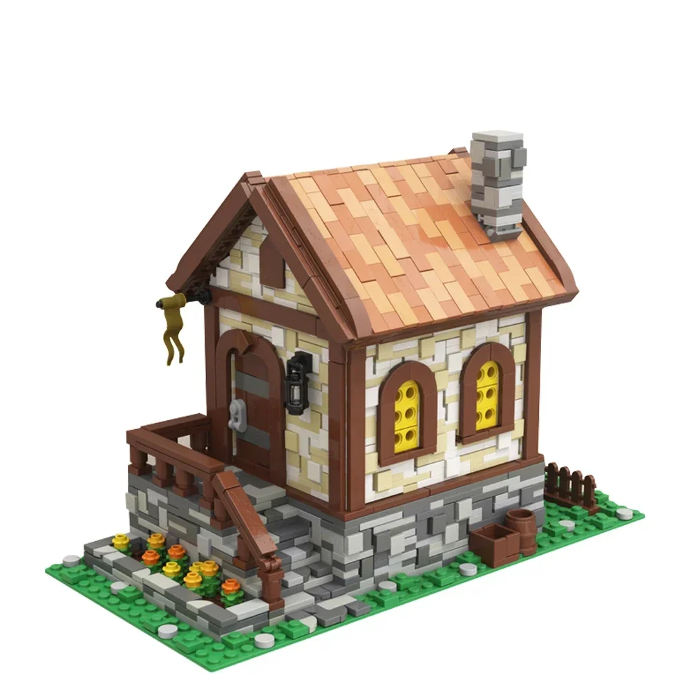 Gobricks MOC Mittelalterliche Hütte Baustein Set Mittelalterliche Stadt Haus Ziegel Modell Pädagogisches Spielzeug Kind DIY Spielzeug Jungen Geburtstag Geschenke