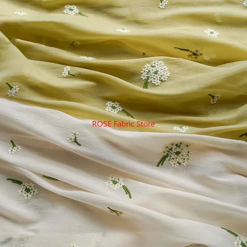

Flower Embroidered Soft Tulle Fabric For Blouse, Party Dress, Bridal Wedding Fabric, Princess Dress, Sewing Materials