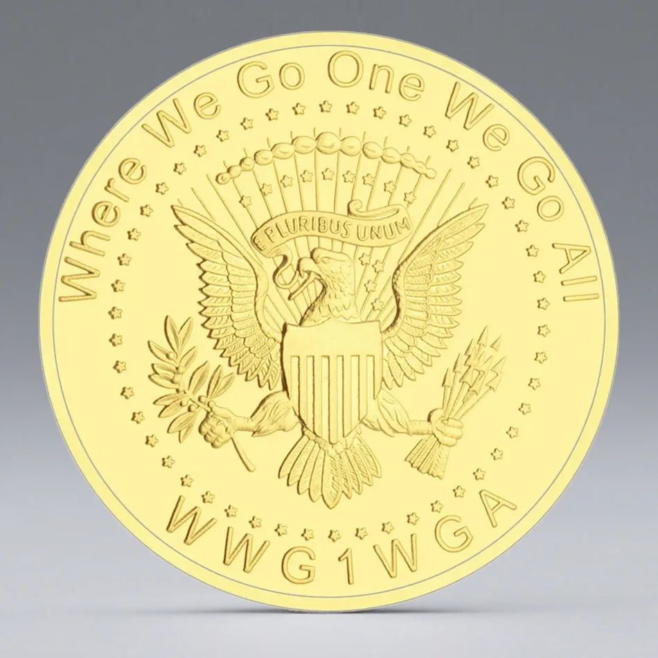 Virtual Q Trust The Plan Commemorative Coins Gold Plated WWG1WGA Collectible Coin Home Decoration
