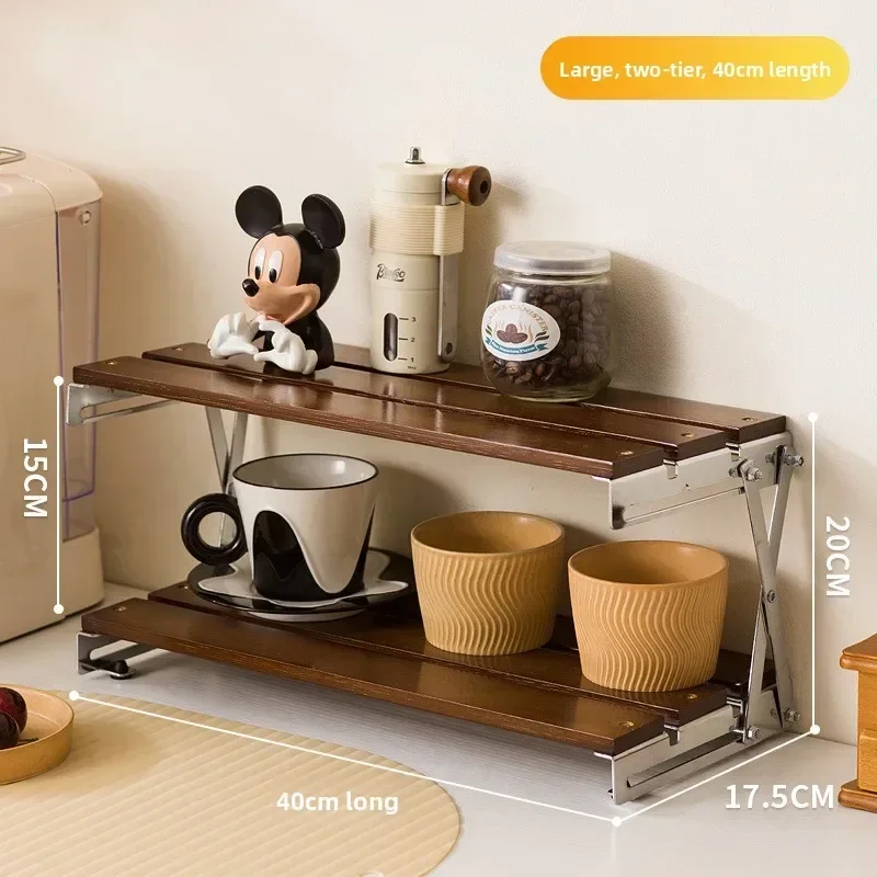 New model Internet Celebrity Desktop Rack Solid Wood Table With Multi-layer Installation-free Foldable Storage Rack