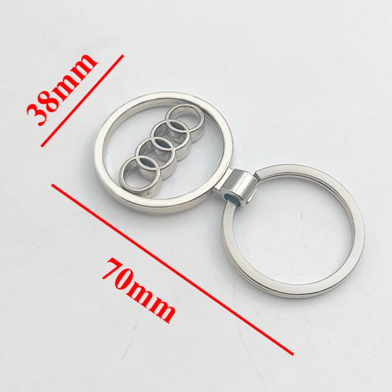 2024 4 Rings Round Hollow Metal Car Logo Keyring Keychain For Audi A1 A3 A4 A5 A6 A7 A8 Q2 Q3 Q5 Q7 S3 S4 S5 S6 S7 Accessories