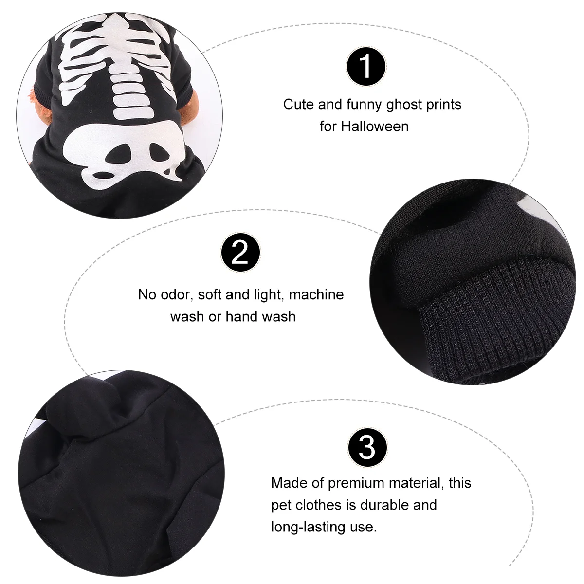 Shirt Halloween Pet Costumes Dreses Halloween Pet Costume Dog Skull Hoodies Xs Cotton Garment Puppy Pattern Clothes