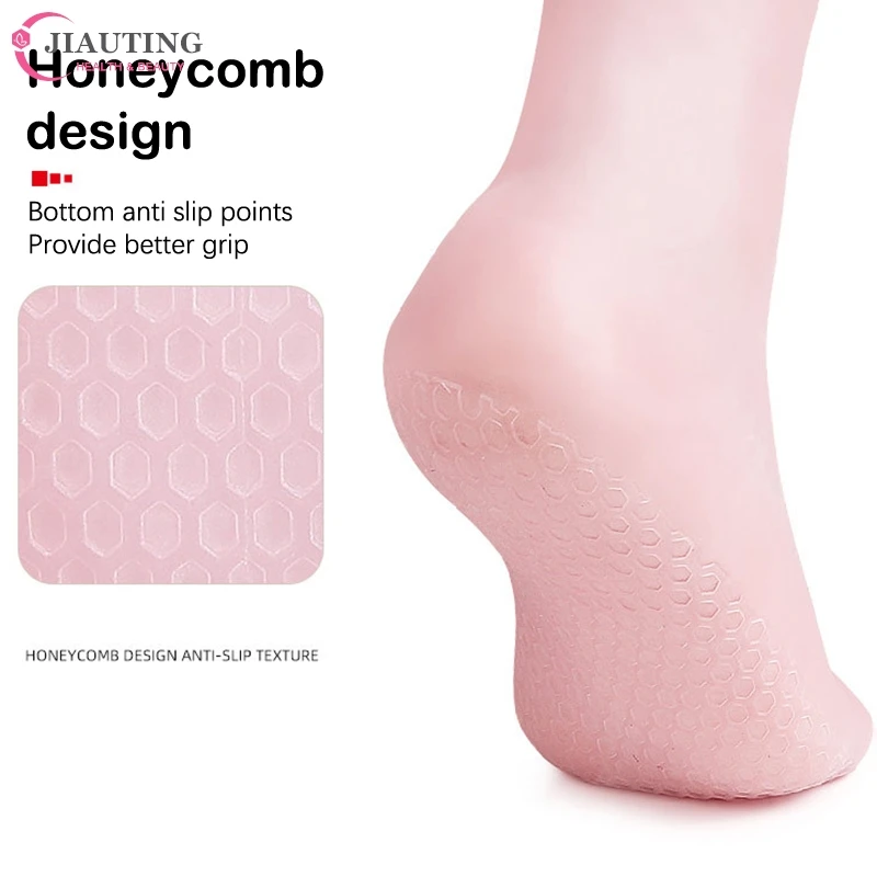 1 paire de chaussettes en gel pour les pieds, longues/courtes, en silicone, hydratantes, pour soins de la peau, protège-mains, anti-Contation, spa,