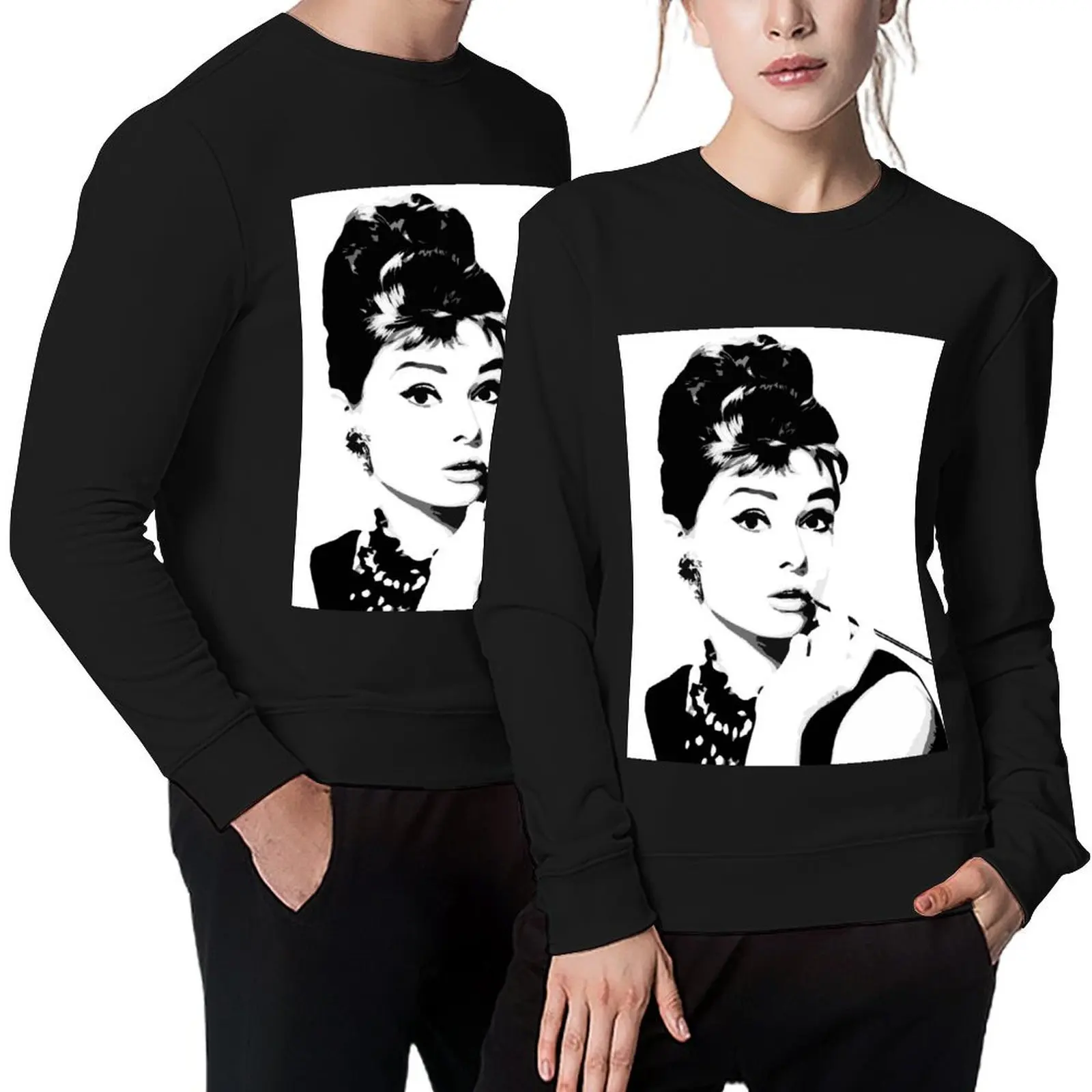 

Audrey Hepburn Portrait Ar Pullover men clothing men's sweat-shirt set winter clothes mens clothing hoody