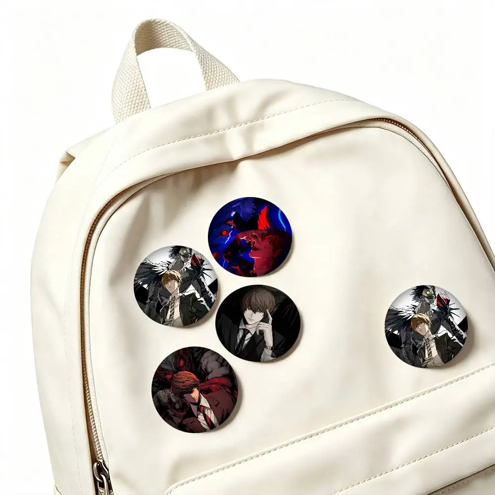 L-Light Yagami Death Note  25mm 32mm 44mm 58mm 75mm Brooches Badges Pins for Accessories Gift