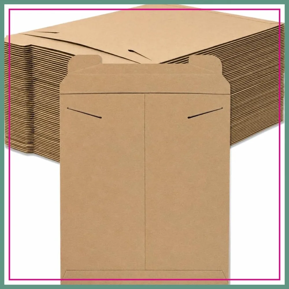 

Stay Flat Rigid Mailers 17" x 21" (50-Pack) - Kraft Envelopes for Large Artwork, Posters, Blueprints