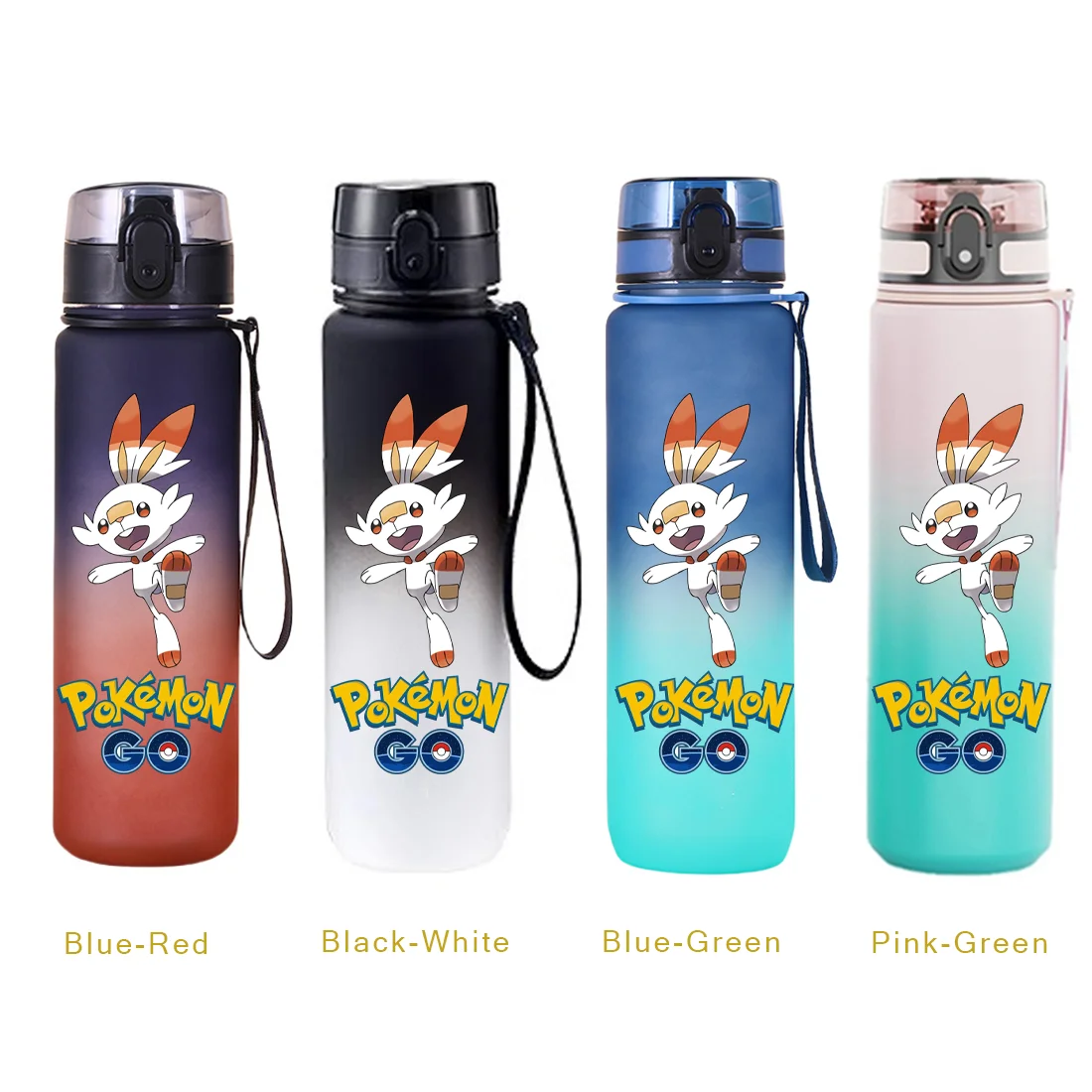 650ML 피카추 애니메이션 포켓몬 휴대용 플라스틱 물병 대용량 야외 피카추 워터 컵 어린이 스포츠 물병