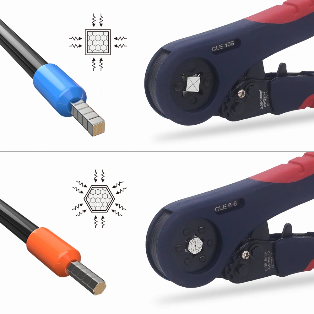 Tube Bootlace VE&TE Terminals Crimping Pliers & Terminal Set Min 0.08mm Hand Tools Electrician Crimper HSC8 6-6 10S