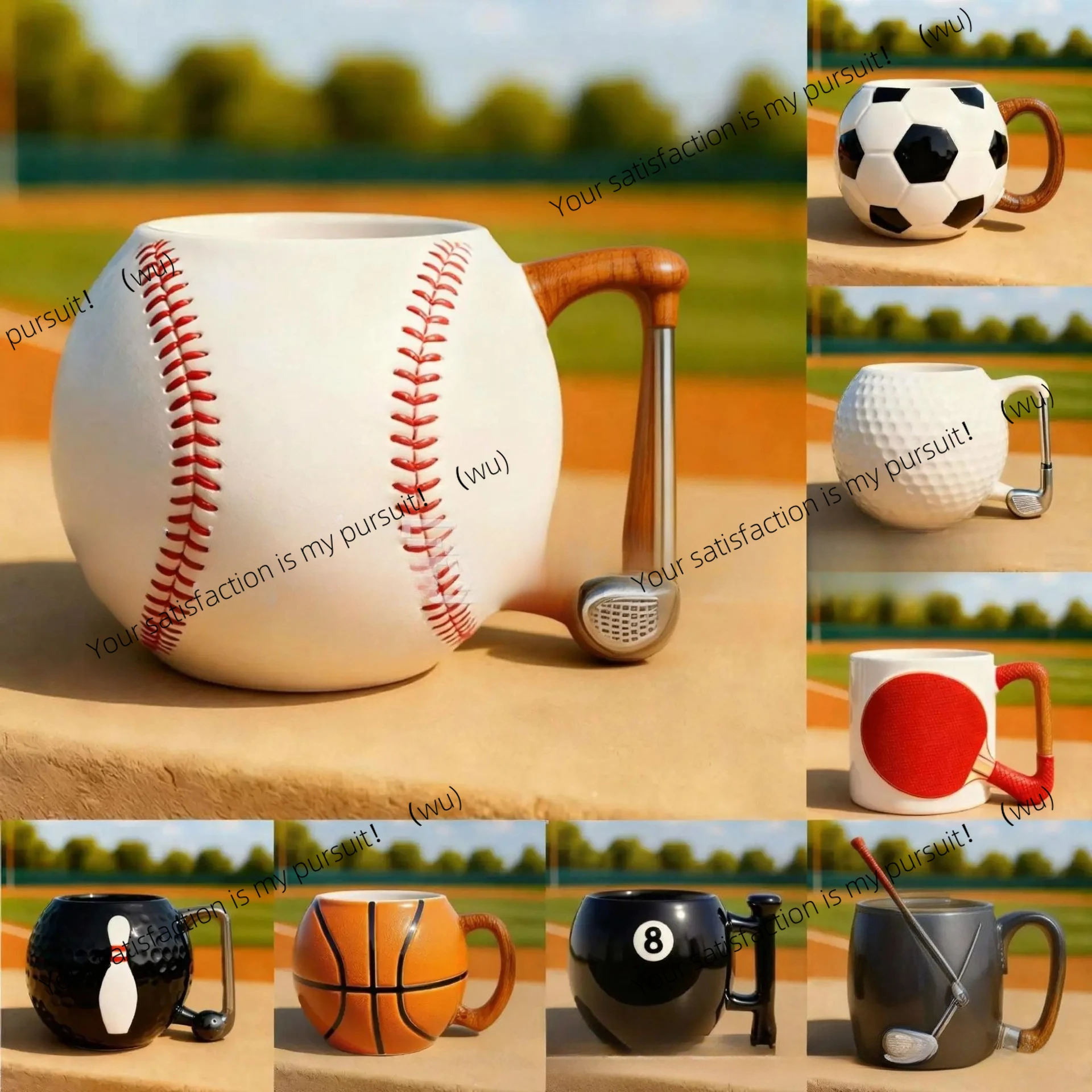 Mug en céramique en forme de ballon de sport, tasse à café en forme de baseball/football/basketball avec couvercle, ornement, cadeau pour les passionnés de sport