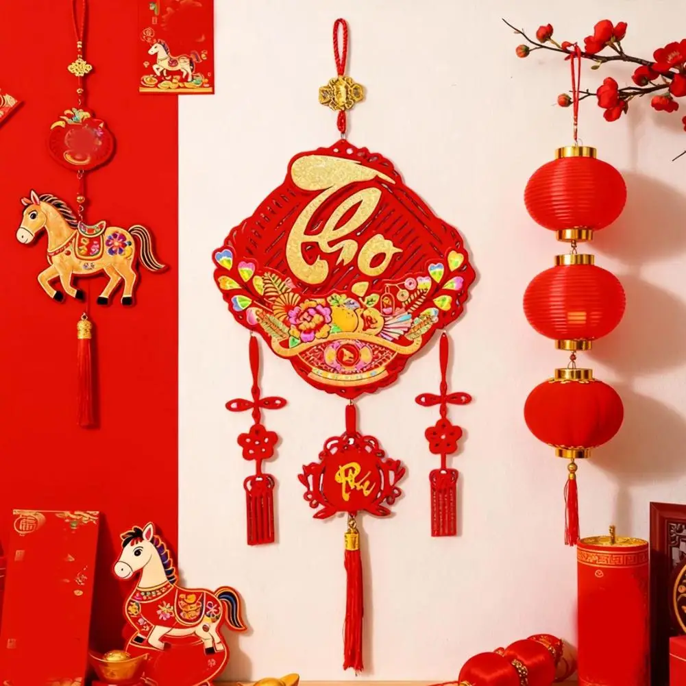 Chinese New Year Ornaments Bufu 2026 Wealth God Fortune Tassel Home Decor Spring Festival Festive Red Decoration Wall Hanging - Image 3