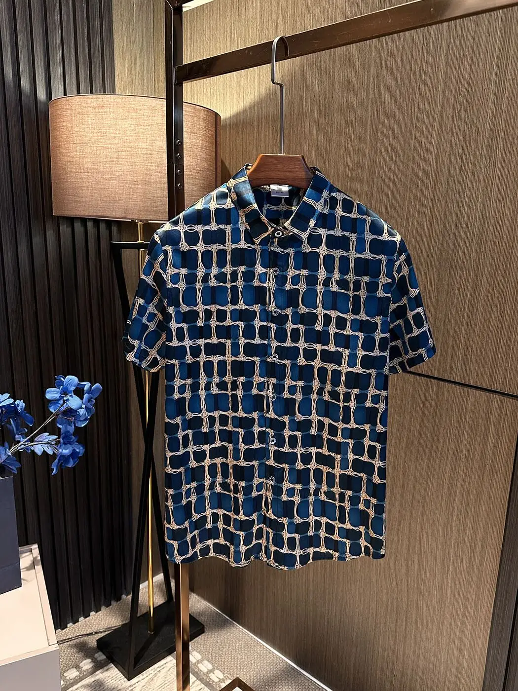 

Silk irt Men's Summer Plaid ort Sve Comfortable Breathable Faion Urban Sle Stand Fit Printed irt
