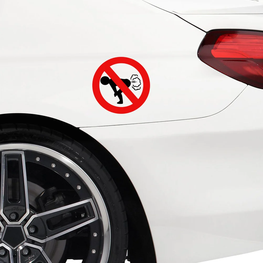 5Pcs No Farting Car Decal Warning Sticker Funny Car Window Body Adhesive Durable Waterproof Warning Sticker Door Stickers