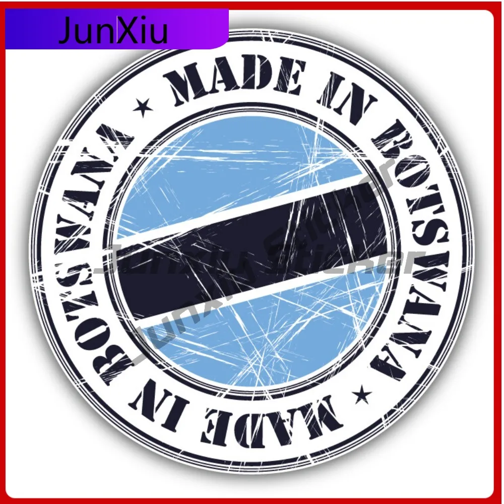 

Made In Botswana Grunge Flag Stamp Car Decal Bumper Stickers Anime Style SUV Use For Door Panel Decora Car Sticker Accessorie