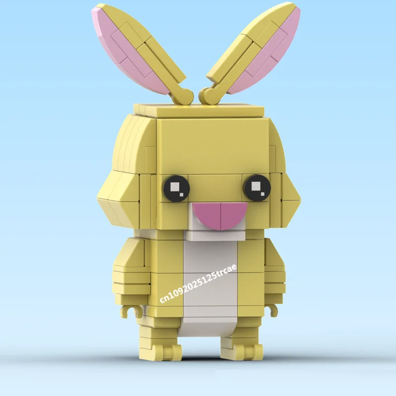 New Famous Animated Series Moc Winnied Bear Character Square Head Figures Model Blocks Diy Creative Ideas Kid Toys Birthday Gift