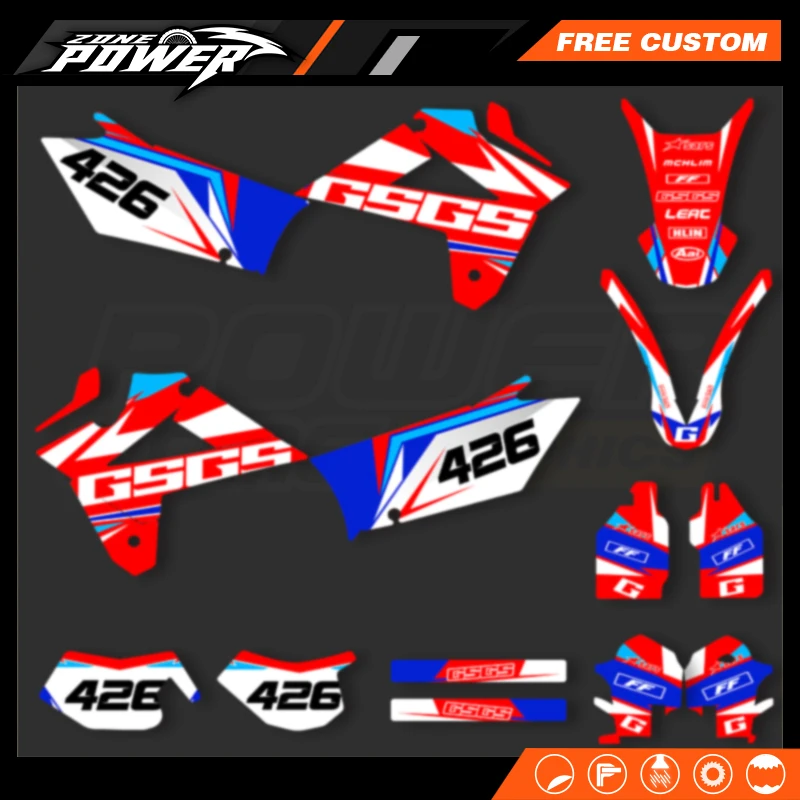 

Powerzone для GASGAS Custom Team Графика Фоновая наклейка Наборы наклеек для GASGAS GAS GAS EC 2007 2008 2009, номер имени на заказ