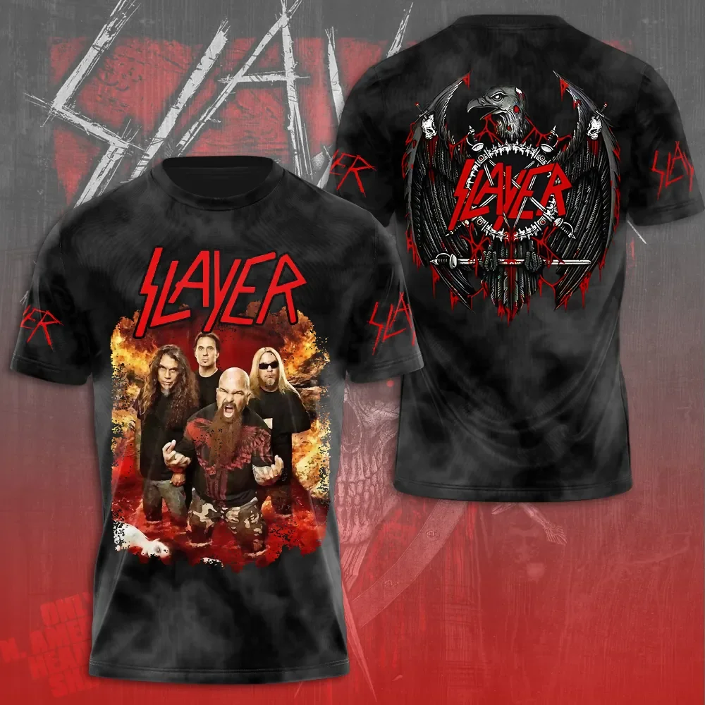 

Rock Band Slayer 3d Printing T-shirt Men Women Fashion Casual Man Short Sleeve Tshirt Hip Hop Tops Tees Men Clothes