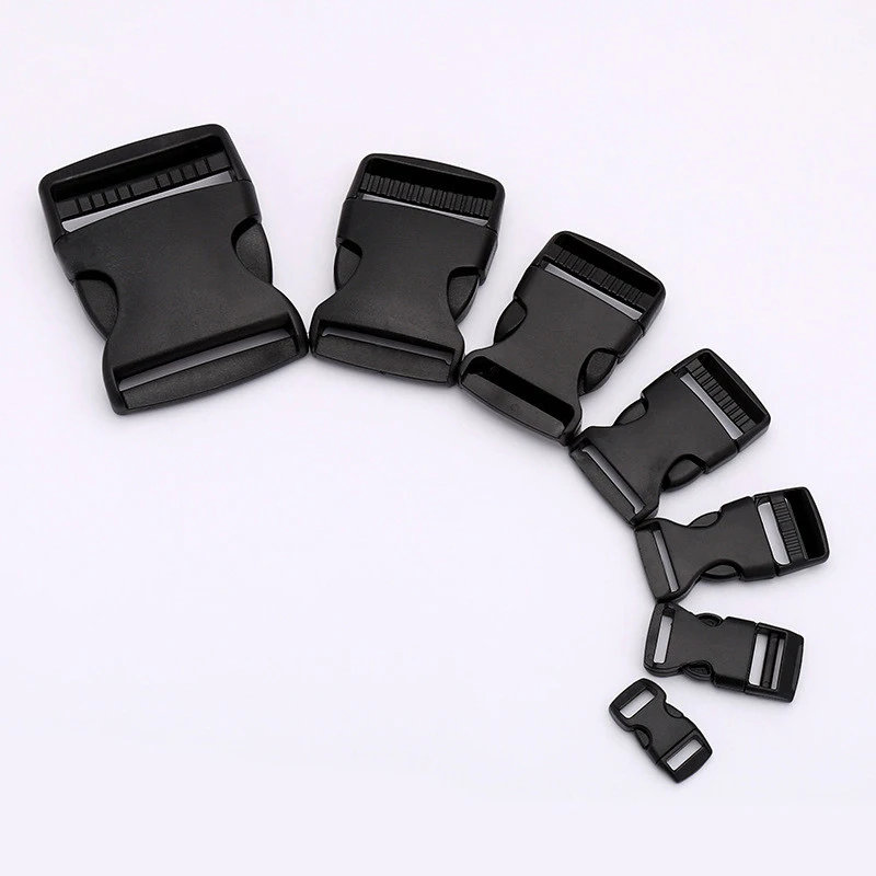 15/20/25/32/38/50mm Inside Wide Plastic Buckle Clip For Bag Accessories Black Side Release Buckles Backpack Strap Belt Fastener