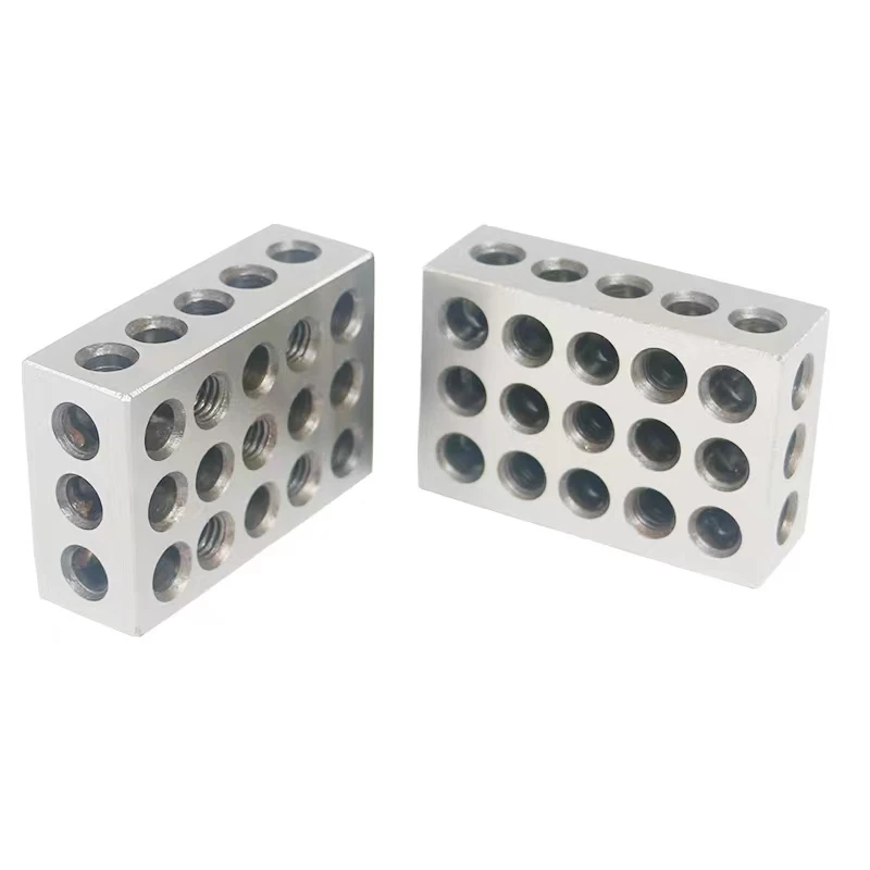 Imagem -02 - Blocos de Precisão de Aço Temperado 123 Blocos 0.0001 Precisão Combinado Machinista 123 Ferramenta de Trituração 23 Furos 255075 mm Bloco 2pc