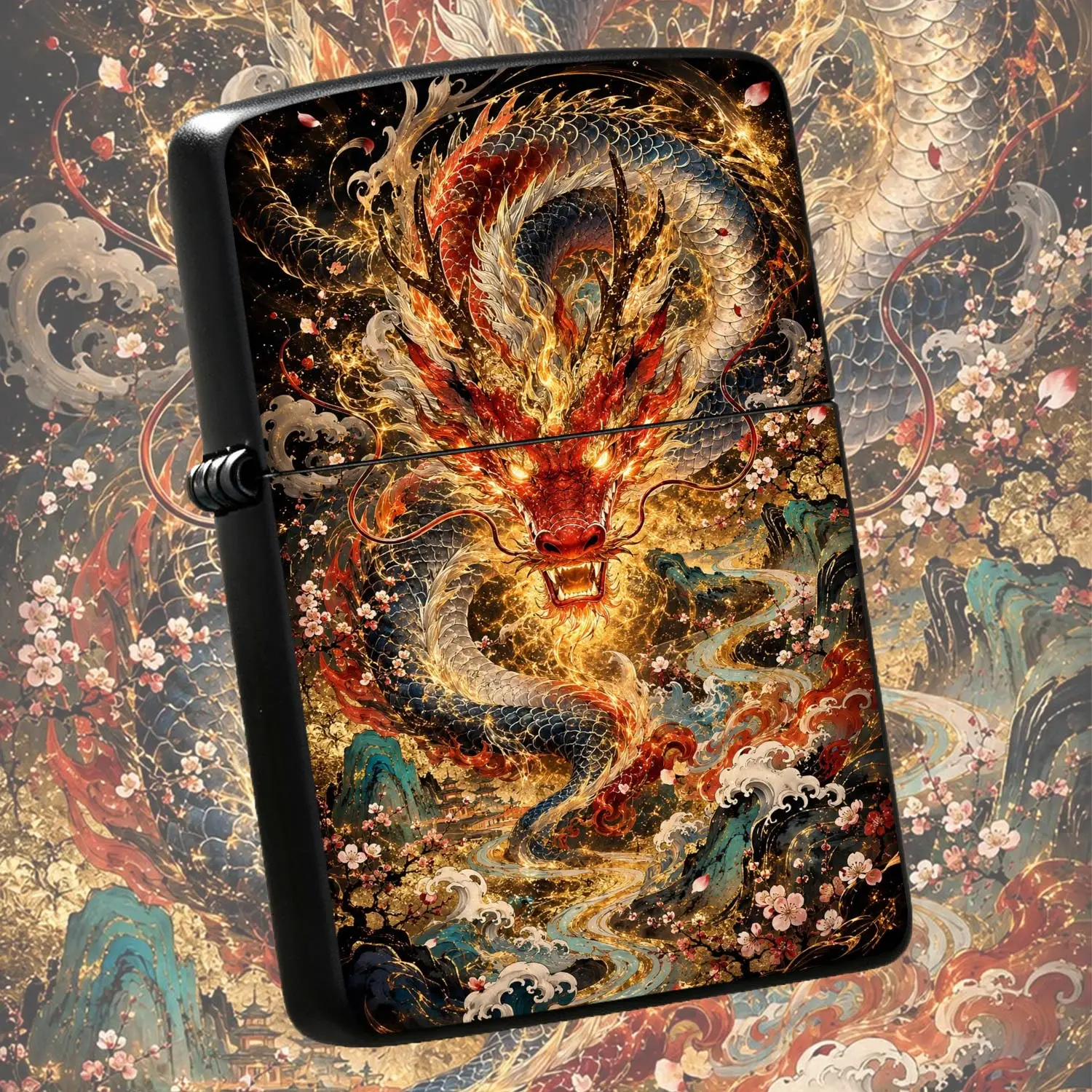 Eastern Style Auspicious Divine Dragon Portable Lighter, Gorgeous Gilt Craft, Traditional Aesthetic Decor, Ideal Gift For Festivals, Daily Use For Candles Incense, Artistic Collectible Ornament For Any Occasion A Humorous And Interesting Li