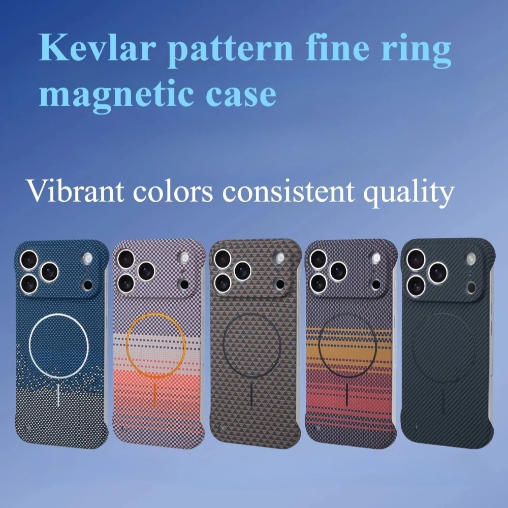 شعبية ألياف الكربون شحن لاسلكي الجلد يشعر القضية آيفون 17Air 16 15 14 زائد 13 12 برو ماكس نصف حزمة غطاء مقاوم للسقوط #1