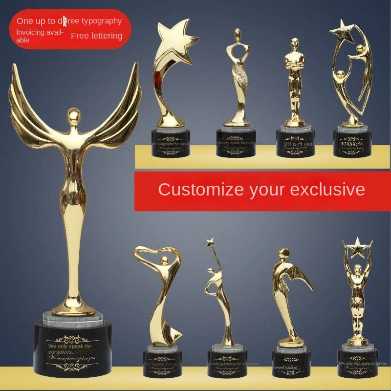 

Little Golden Man Trophy, Customized Creative Gifts, Celebration Awards, Embroidery Event Trophies, Outstanding Employee Prizes