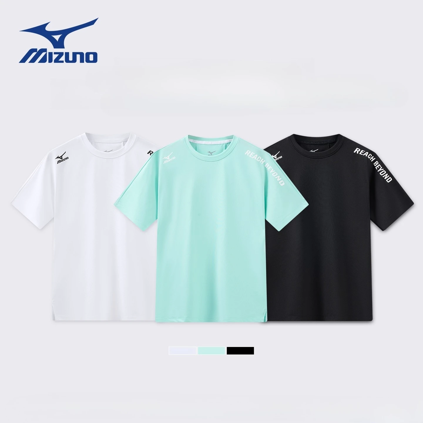 تي شيرت Mizuno KIDS صيفي بأكمام قصيرة يسمح بمرور الهواء للأولاد يجف بسرعة 120 سم - 165 سم