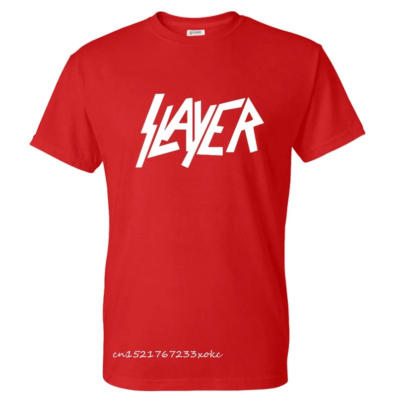 Metal Band T-Shirt Slayer Printed Men Fashion Streetwear Crew Neck Short Sleeve Tshirt 100% Cotton Rock T Shirt Tops