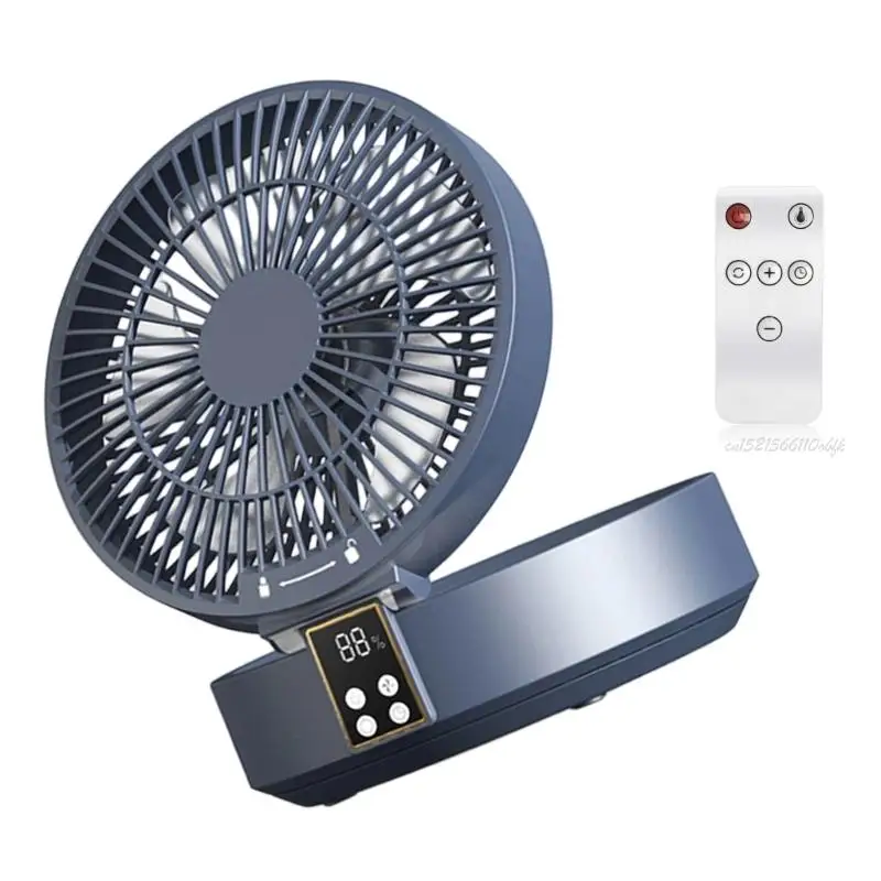 27RB Einstellbare Geschwindigkeit USB Desk Lüfter Fernbedienung Stille wiederaufladbare LED -Licht