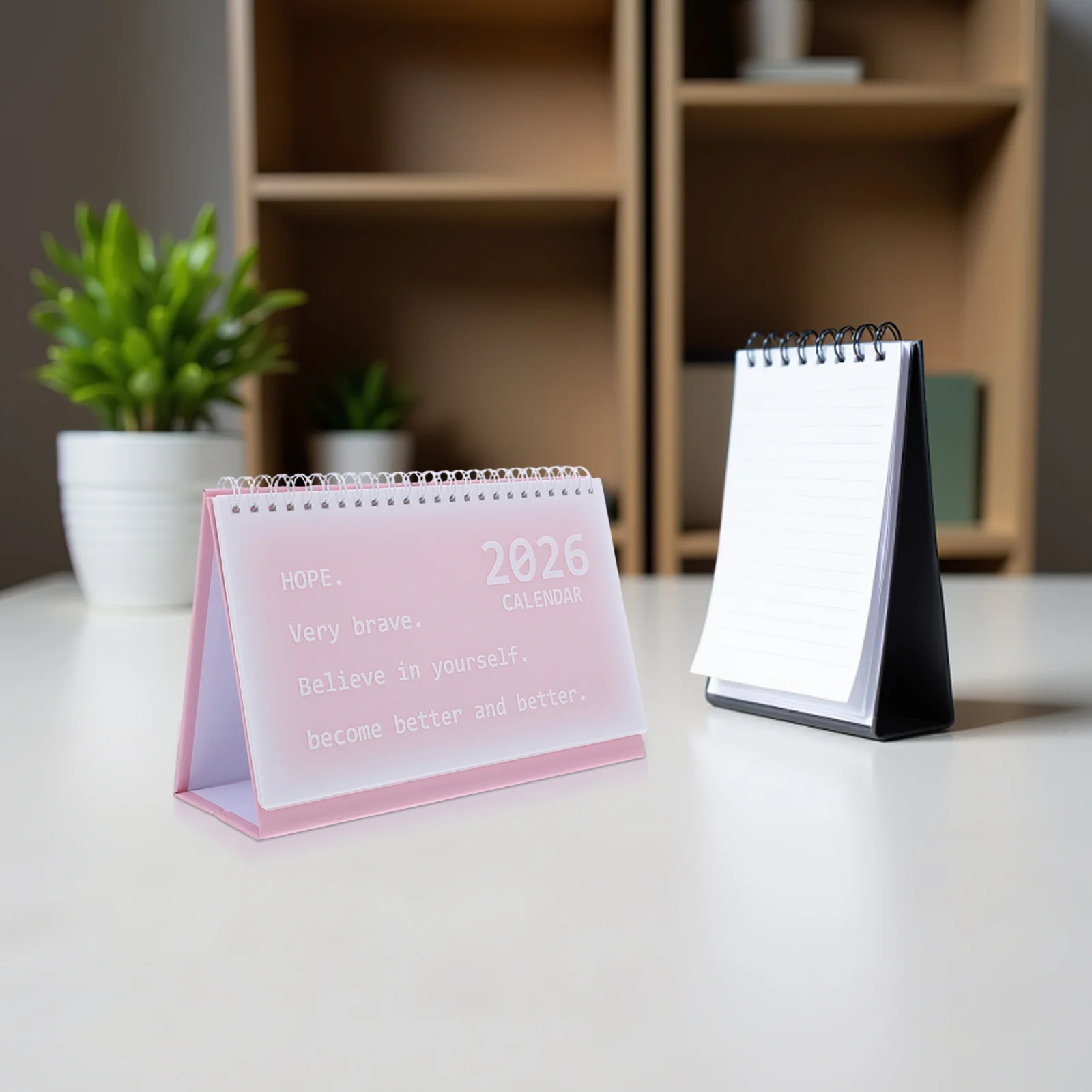 Desk Calendar 2026 Spiral Binding Small Standing Monthly Planner Sturdy Coil Desktop Organizer Office Home Calendar