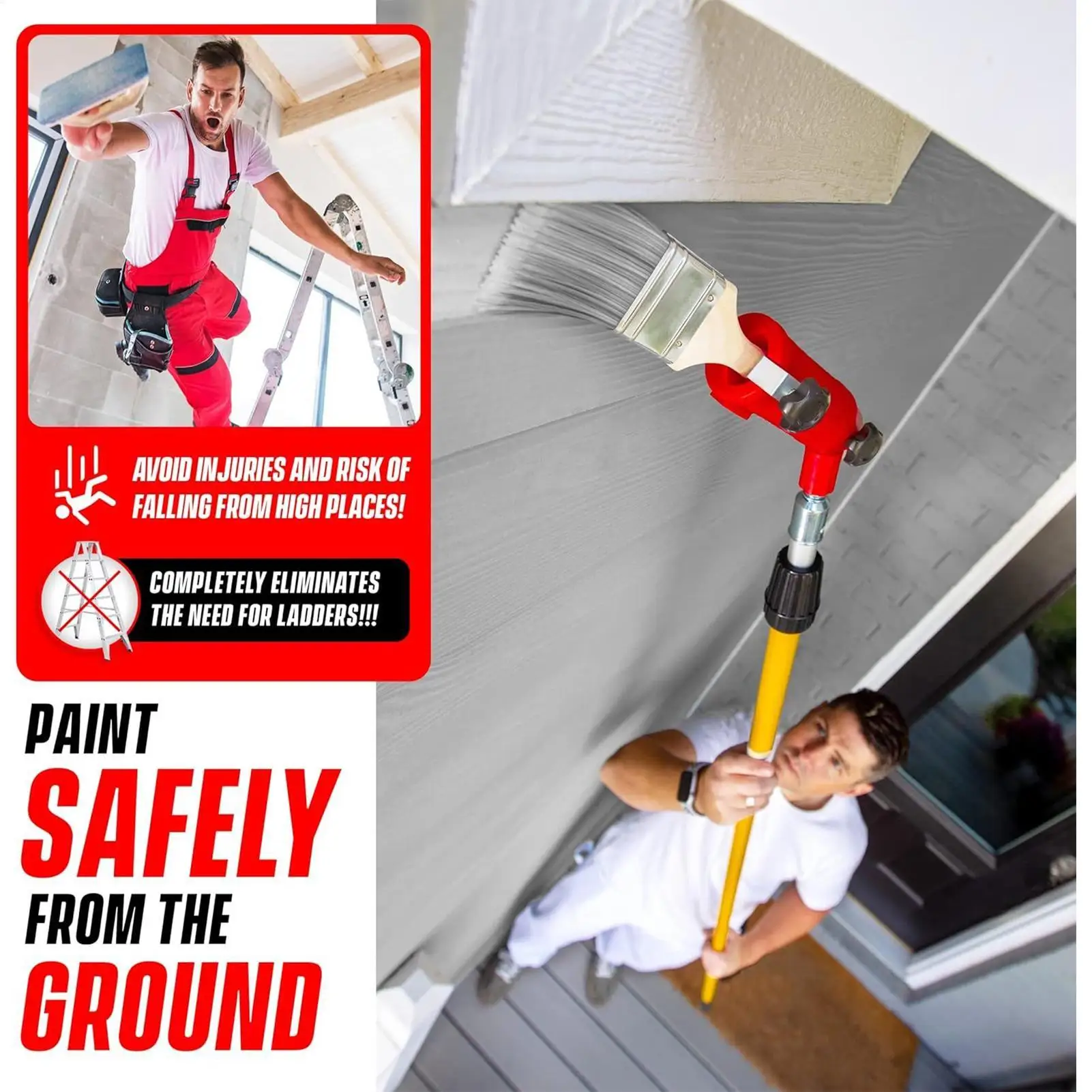 

Набор малярных валиков Многофункциональный малярный валик с телескопической стойкой и кистью для проектов дома Аксессуар для ремонта потолков