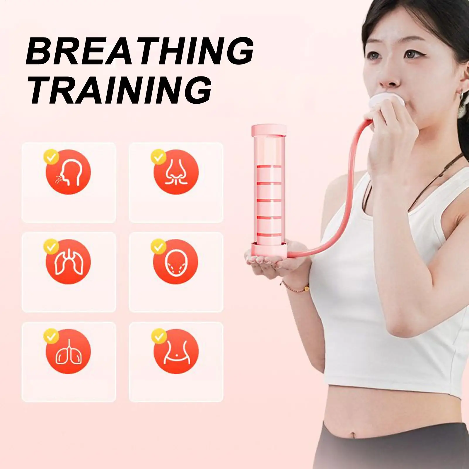 

Breathing Trainer For Lungs Workout Fitness Natural Lung Trainer For Adults Portable Home Gym Workout Fitness Equipment Tool For