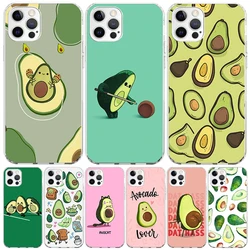 Cartoon Fruit Avocado Case Phone Cover for Apple iphone 16 15 14 13 12 Mini 11 Pro Max 16E X XS XR 7 Plus 8 + SE 2020 Trend Fund