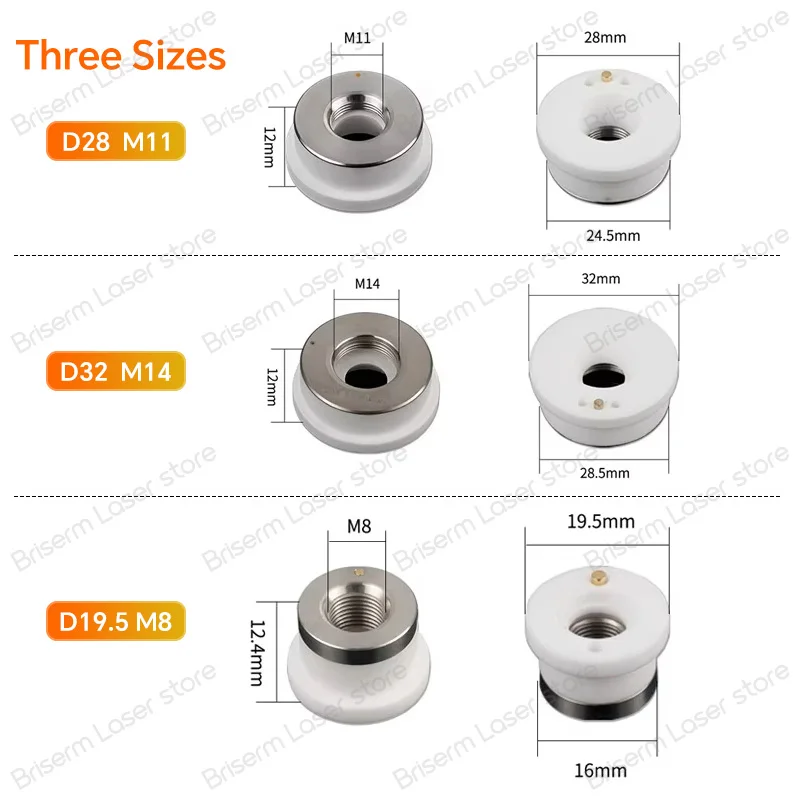 Original Raytools Ceramic Laser Ring Diameter 28 32mm M11 M14 Ceramic Nozzle Holder Raytools BT240 BT230 BM110 114 1202740001