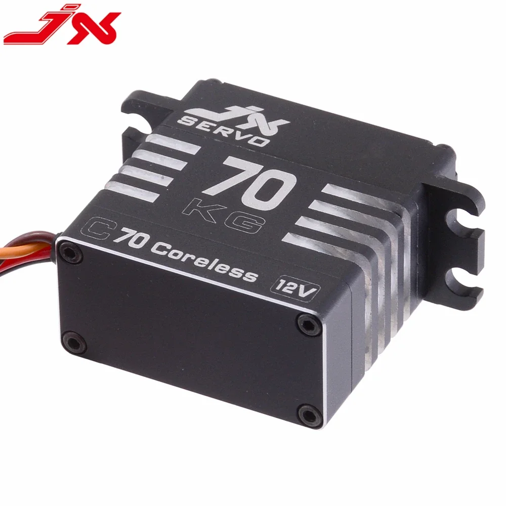 JX C70 72KG High Voltage Coreless Digital Servo Steel Gears CNC Aluminum Shell Dual Bearings High Precision for RC Car Drone