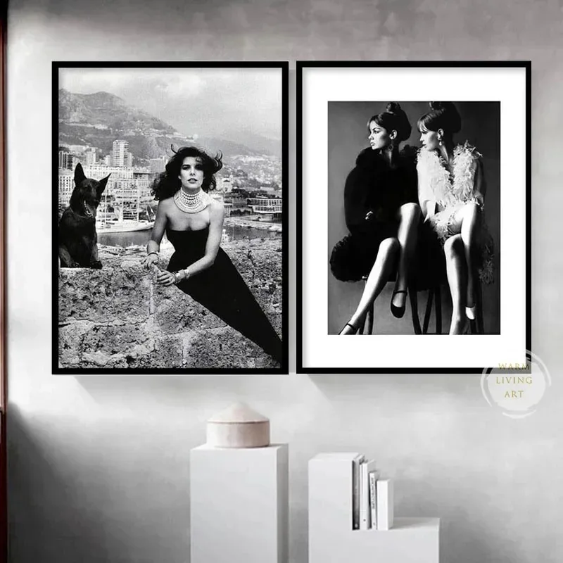 Helmut Newton Poster Print Black White Sexy Lady Doberman Photography Canvas Painting Wall Pictures Living Room Home Decoration