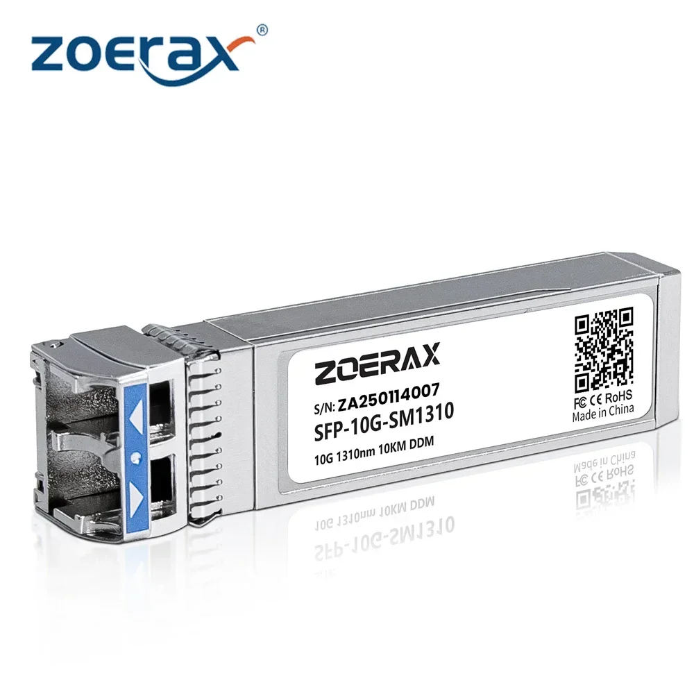 ZoeRax 10G SFP+ Single-Mode LC Duplex Transceiver Module 1310nm 10km DDM Fiber Optic Module for Cisco TP-Link Ubiquit and Othe