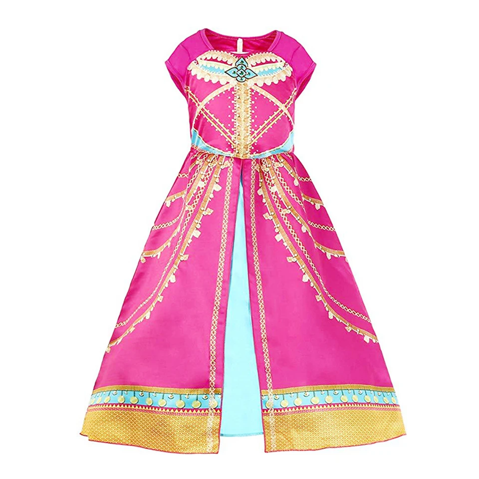 Jasmine Costume for Girls Arabian Dress Magic Lamp Kids Princess Dress Birthday Party Christmas Fancy Carnival Clothing Vestidos