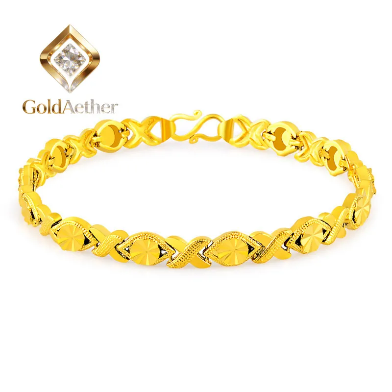 

GoldAether Luxury 24K 9999 Pure Gold real gold Women's Watch Strap Bracelet Eye Pattern Bracelet