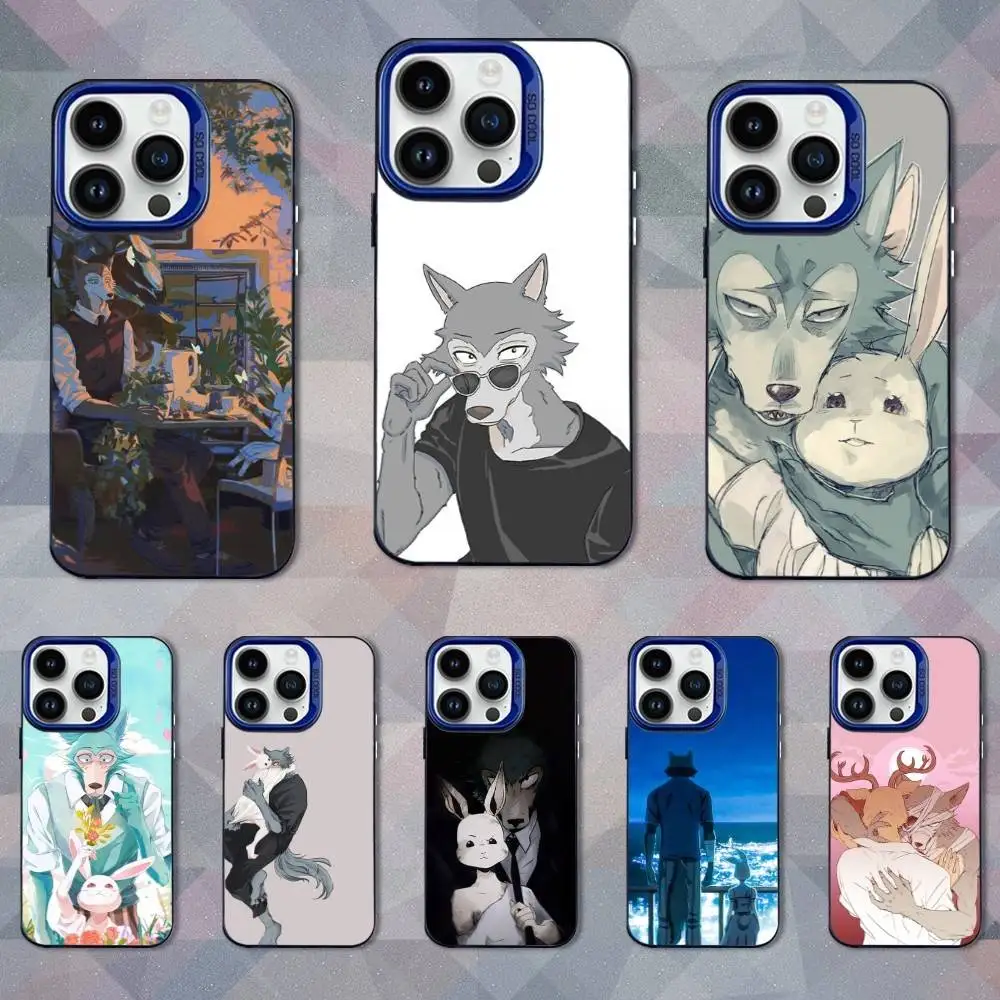 

Cute B-Beastars Anime Phone Case For iPhone 16,15,14,13,12,17,11,Mini,Pro,SE,XS,MAX Blue Matte Silicone Cover