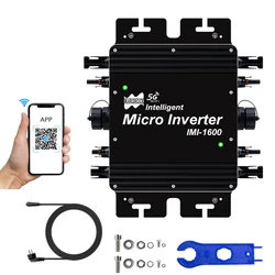 1600W MPPT On Grid Solar Inverter 20-50VDC With WiFi Function 4 interfaces For Solar Panel And For 120VAC or 230VAC Home Grid