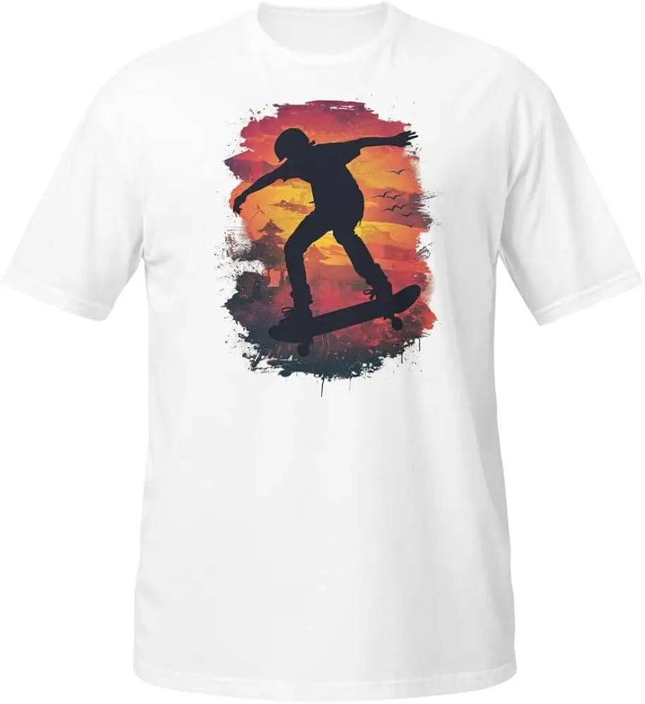 

Sunset Skateboarder - Vibrant Skateboarding Tee, Urban Sports Graphic Shirt, Unisex Skater Top High Quality 100%Cotton