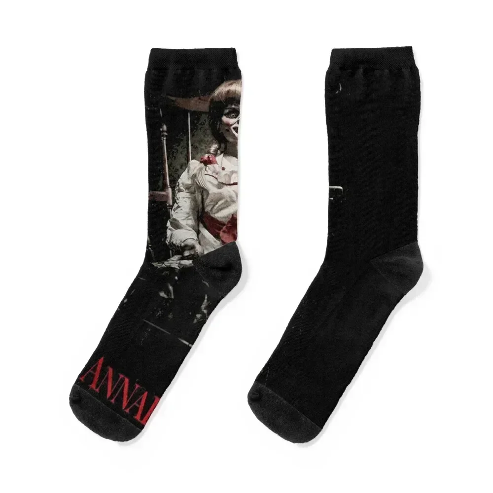 A Girl Who Loves Demon Annabelle Creation The Haunted Doll Cool Gifts Socks Wholesale christmass gift Men's Socks Luxury Women's